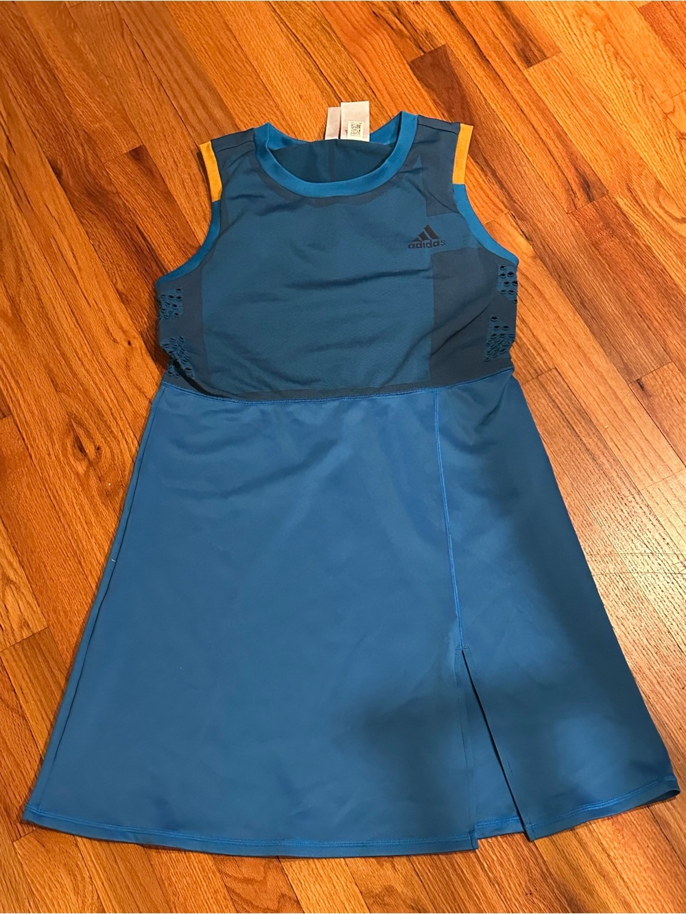 adidas Blue Dress with Yellow Shoulder Trim